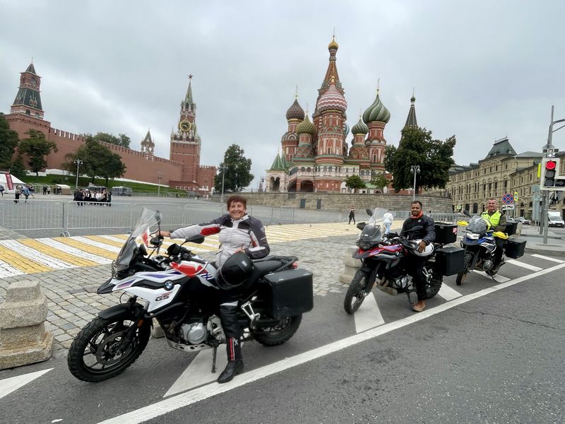 Red Square in Russian motorcycle tour