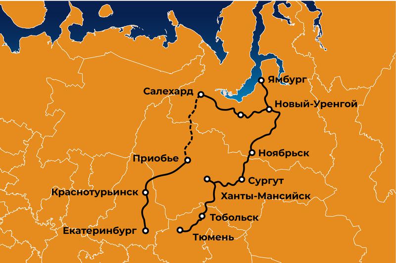 Карта Ямал мото тур Рус Мото Тревел